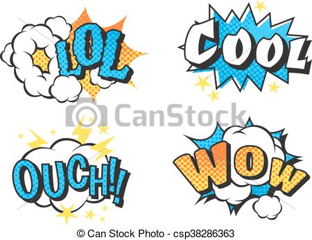 450x346 Popart Comic Speech Bubble Boom Effects Vector. Pop Art Clip