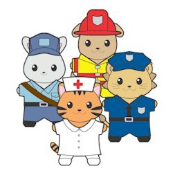 250x250 Printable Community Helpers Buddies Paper Dolls