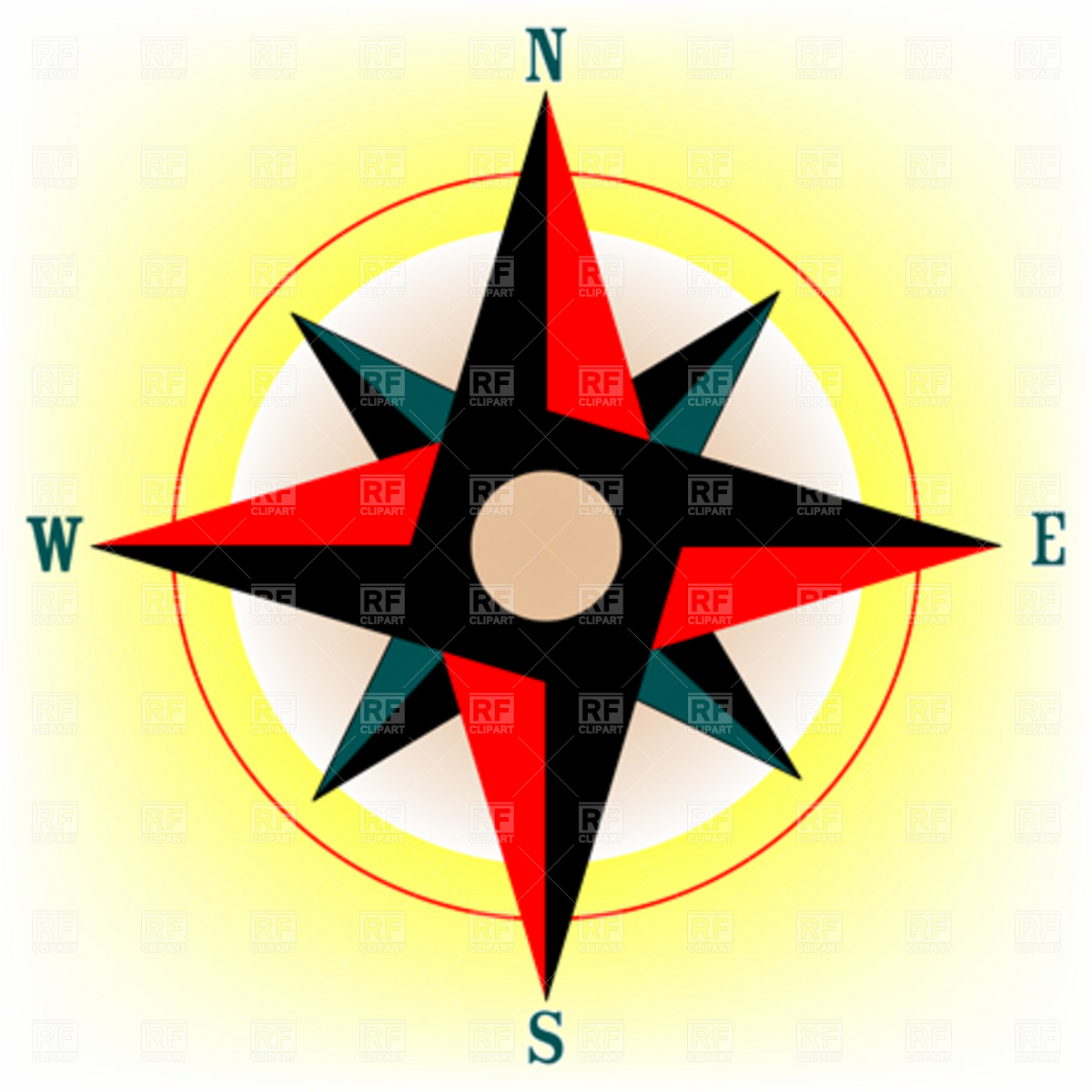 1200x1200 Wind Rose Royalty Free Vector Clip Art Image