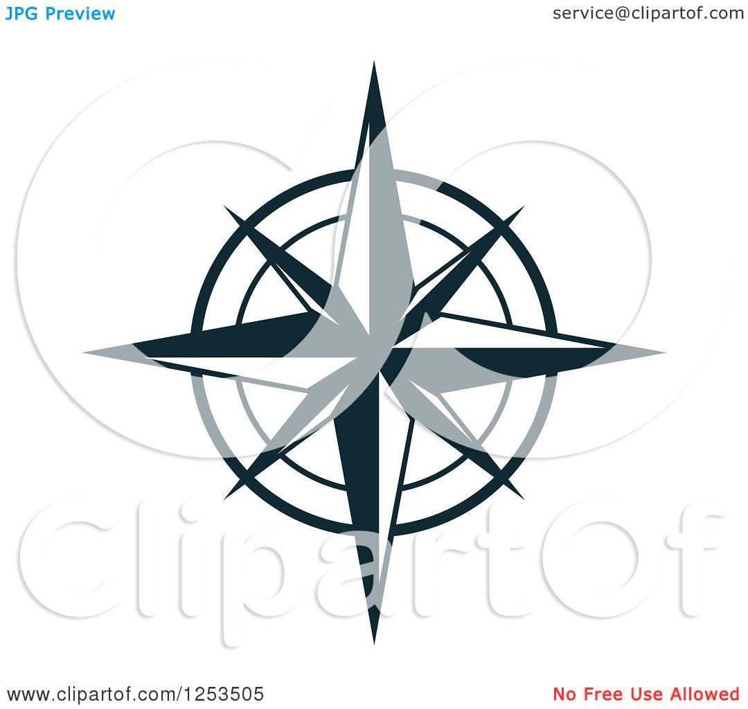 1080x1024 Clipart Of A Navy Blue Compass Rose