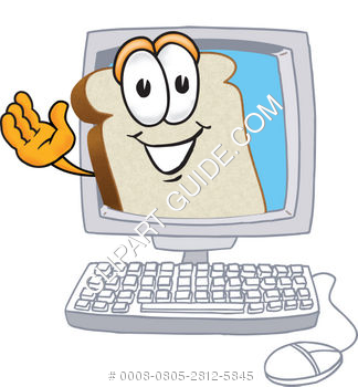 324x350 Illustration Of Cartoon Clipart Bread In Computer