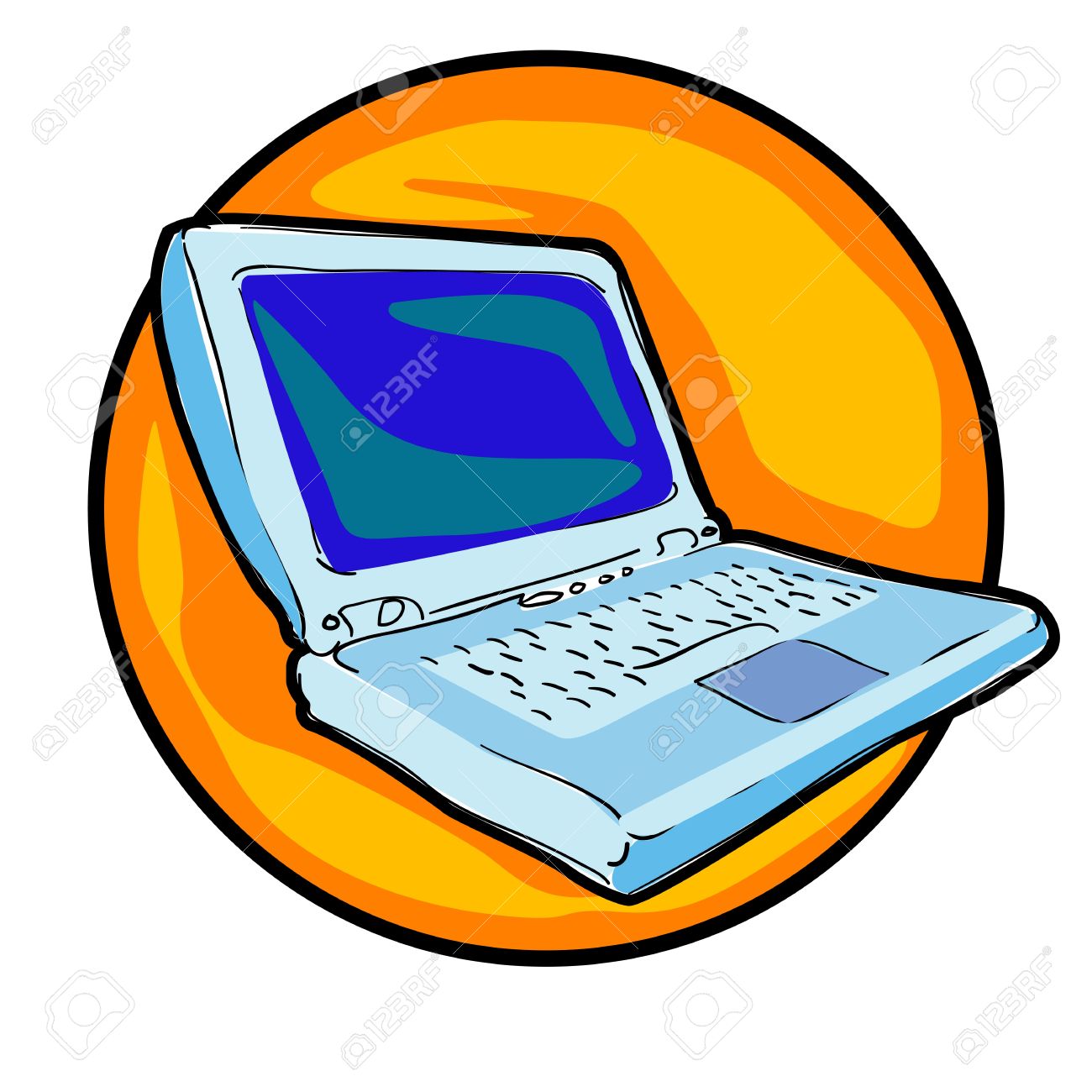 1300x1300 Laptop Clipart Colored
