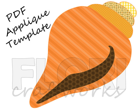 570x452 Conch Shell Pdf Applique Template Pattern Diy Iron