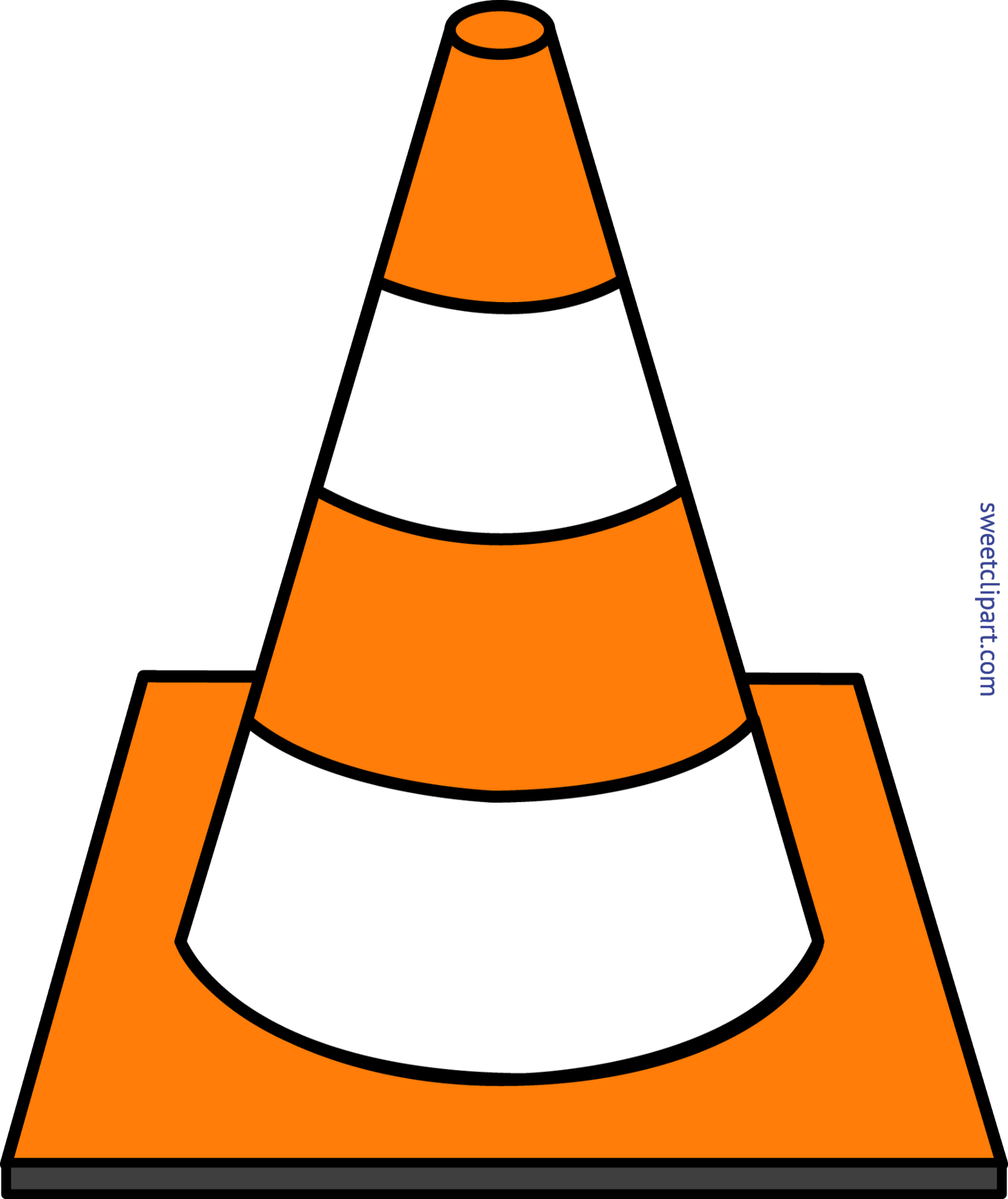 5199x6184 Construction Cone Striped Clip Art