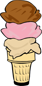 144x297 Ice Cream Cone (3 Scoop) Clip Art Free Vector 4vector
