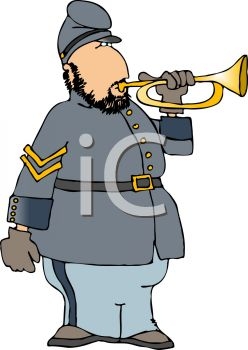 248x350 Clip Art Cartoon Of A Confederate Soldier Blowing A Bugle Ne50r5c