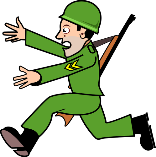 498x500 Running Soldier Clipart