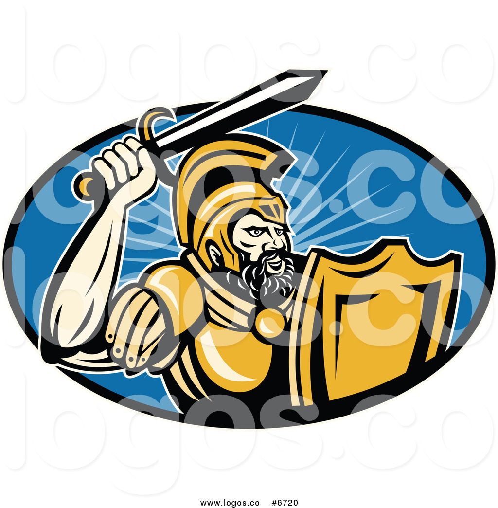 1024x1044 Royalty Free Clip Art Vector Logo Of A Roman Soldier Holding Up