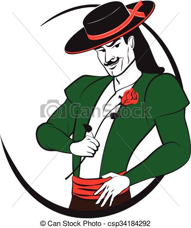 394x470 Spanish Man Clipart