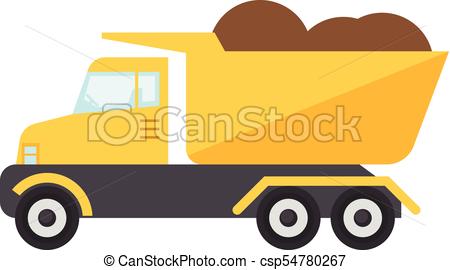 450x270 Construction Truck Icon, Flat Style. Construction Truck Clip