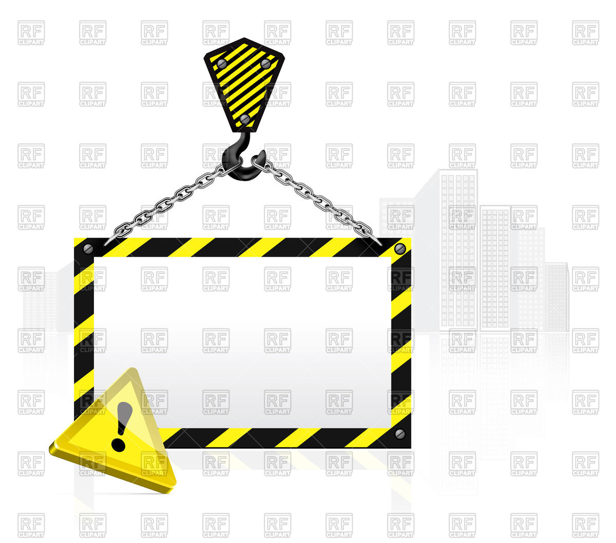 1200x1058 Crane Hook With Blank Poster Royalty Free Vector Clip Art Image