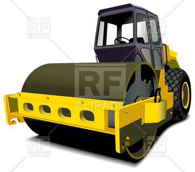 400x354 Road Roller Machinery Royalty Free Vector Clip Art Image