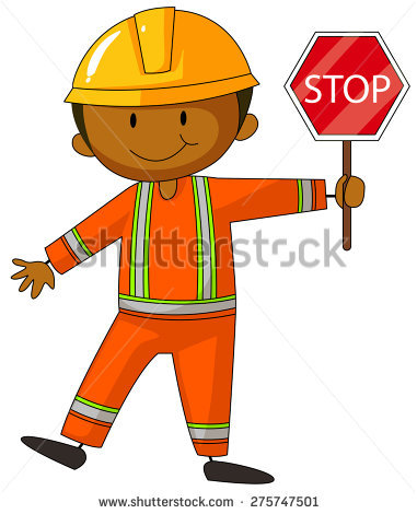 381x470 Boy Holding Stop Sign Clipart