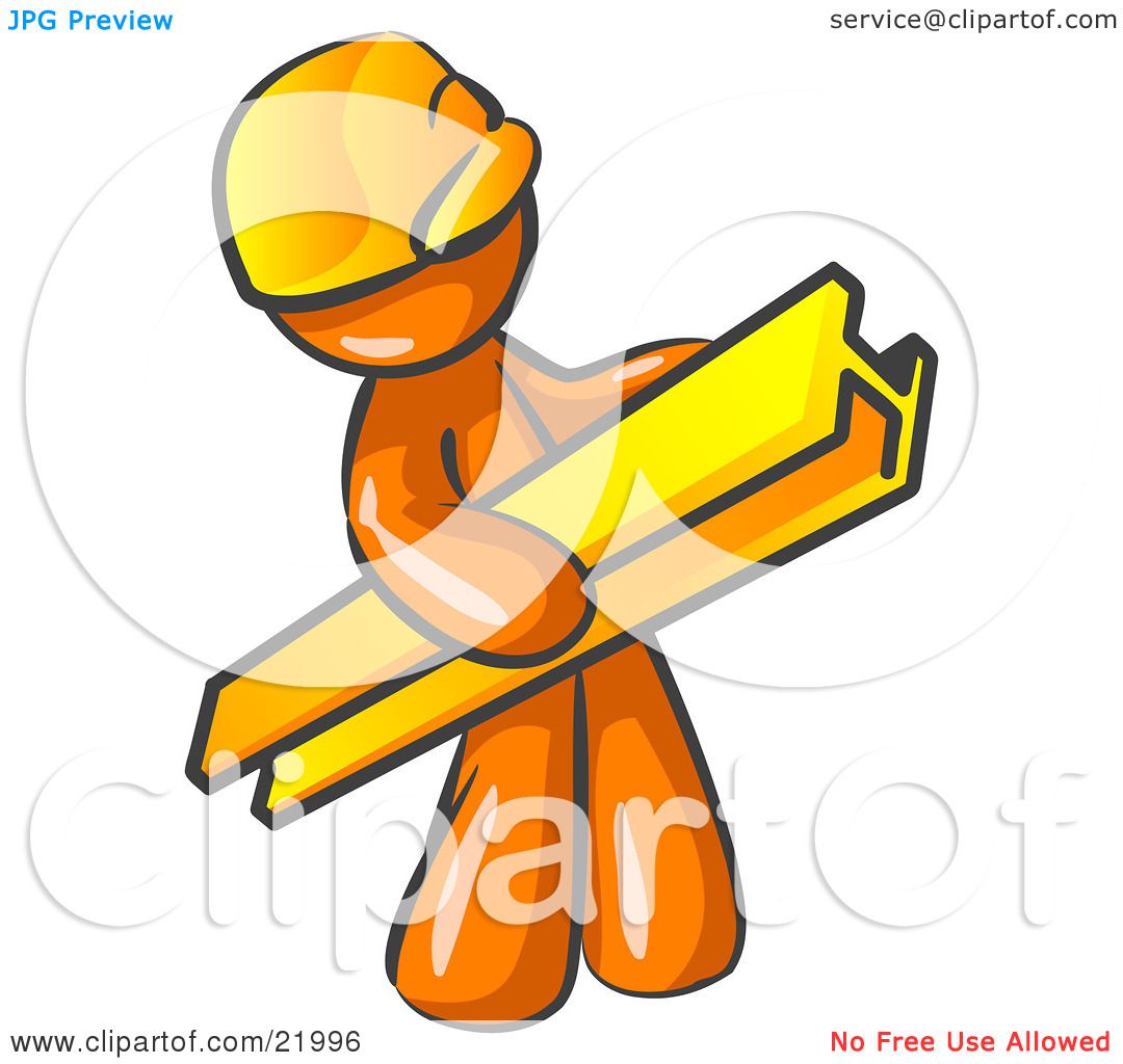 1080x1024 Clipart Picture Illustration Of An Orange Man Construction Worker
