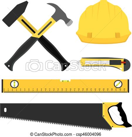 450x465 Set Of Repair Construction Tools. Worker Kit In Flat Style . Eps