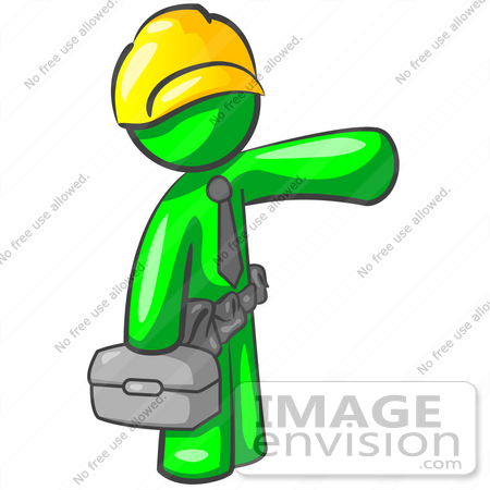 450x450 Clip Art Graphic Of A Green Guy Character Construction Worker