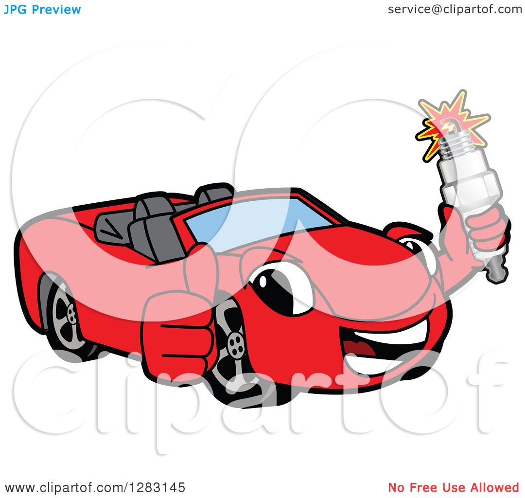 1080x1024 Clipart Of Happy Red Convertible Car Mascot Character Holding