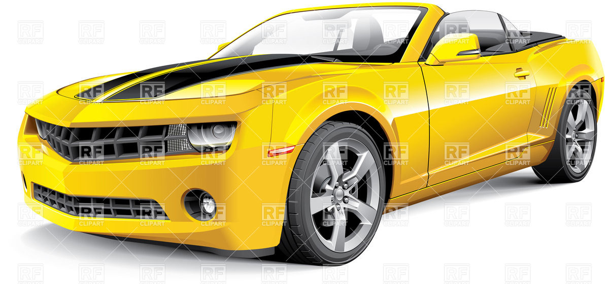 1200x561 American Muscle Car With Black Racing Stripes
