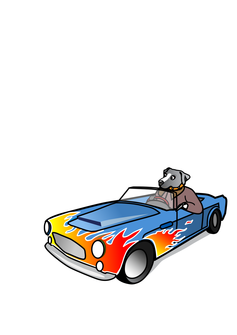 958x1355 Public Domain Clip Art Image Dog In Sports Car Id