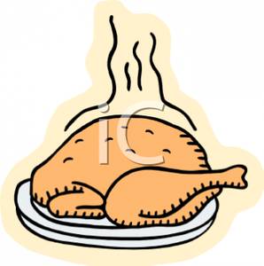 298x300 Clip Art Image A Freshly Cooked Chicken