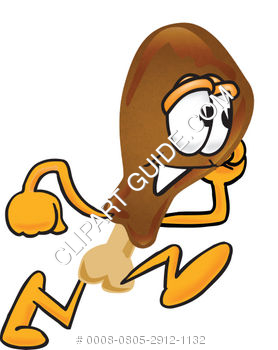 278x350 Clipart Cartoon Chicken Leg Running