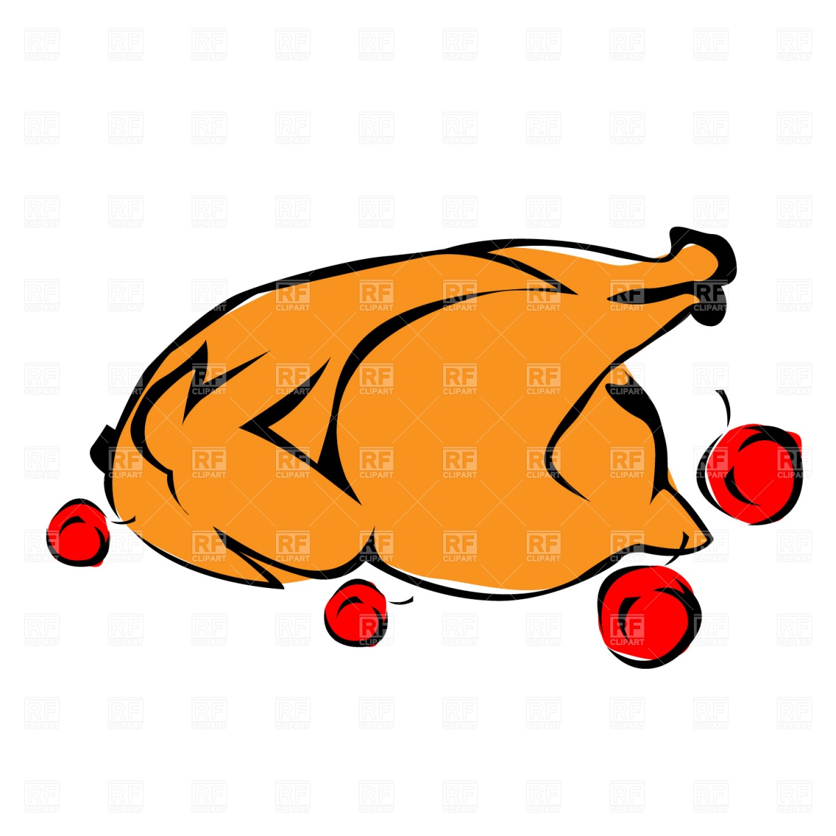 1200x1200 Roasted Turkey Royalty Free Vector Clip Art Image