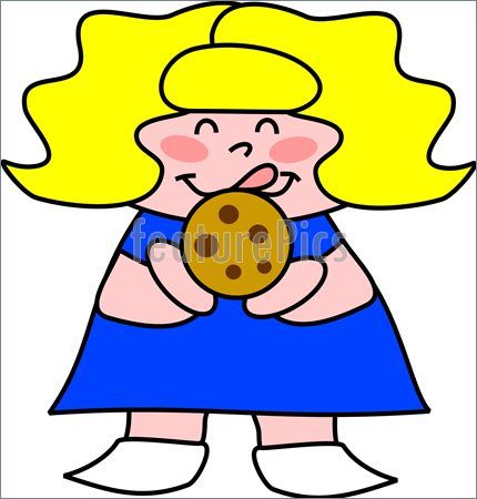 430x450 Girl Eating Cookie Clipart
