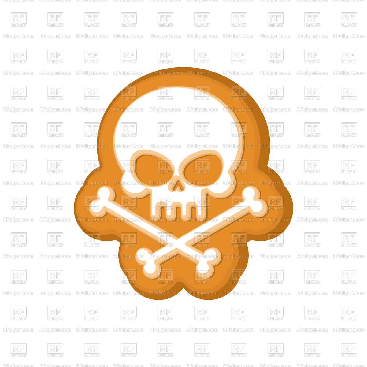 1200x1200 Halloween Cookie Skull Royalty Free Vector Clip Art Image