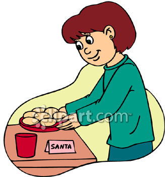 327x350 Girl Putting Out Cookies And Milk For Santa