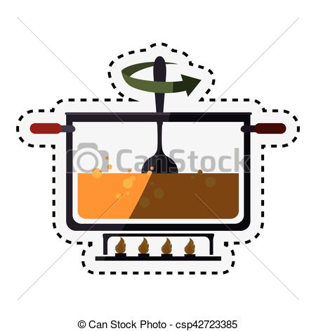 450x470 Kitchen Pot Cooking Icon Vector Illustration Design Vector