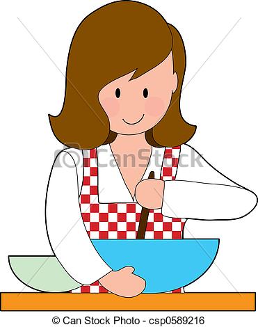 371x470 Woman Cooking. A Woman Stirring A Recipe In A Big Bowl Stock