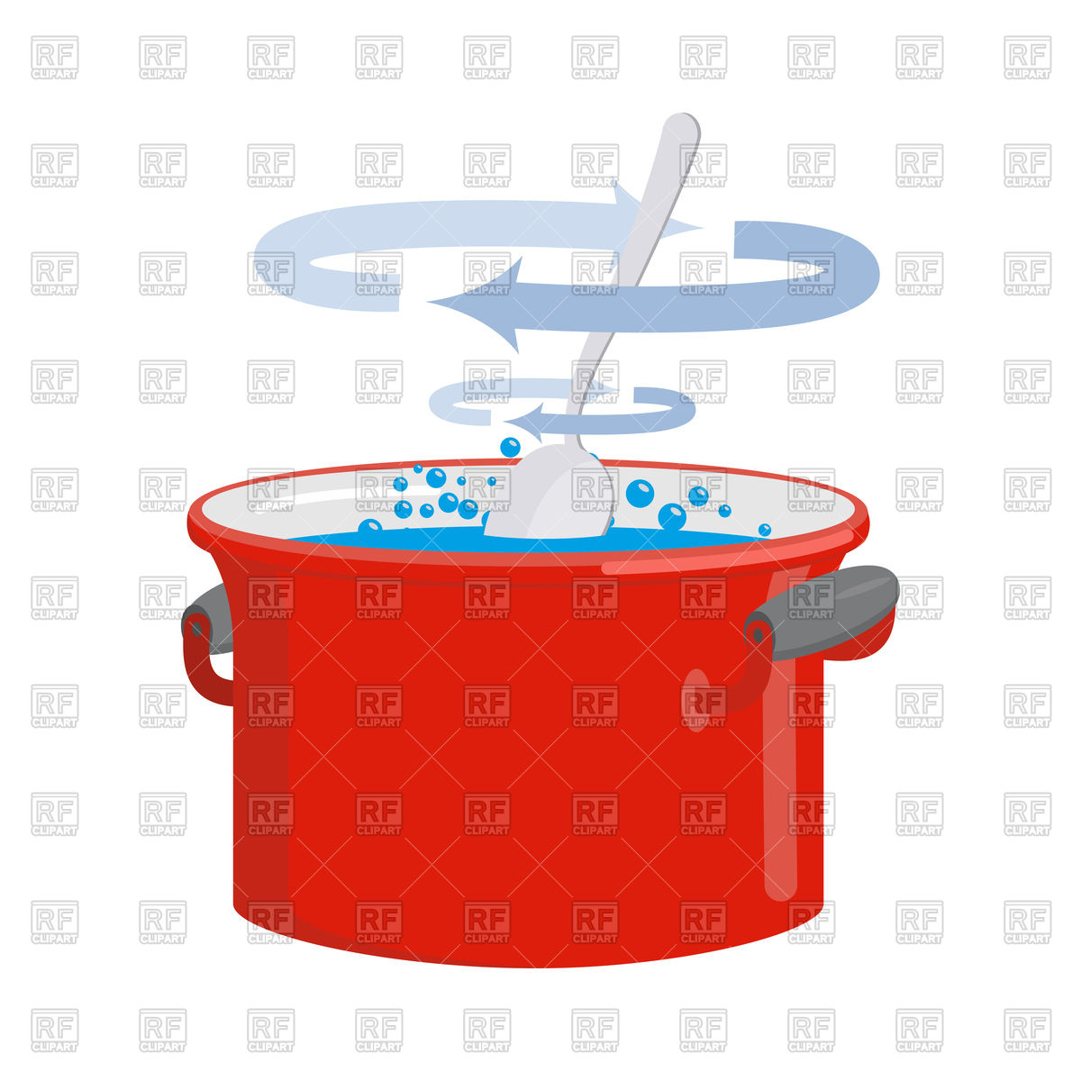 1200x1200 Red Pan With Water. Kitchen Utensils For Cooking. Royalty Free