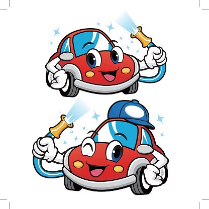 416x416 Car Character Is Car Wash To Vector Car Mascot Design Premium