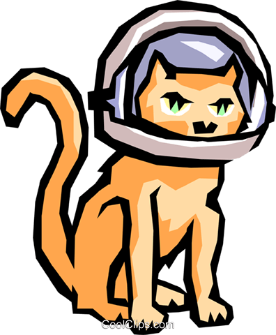 396x480 Cat With Space Helmet Royalty Free Vector Clip Art Illustration
