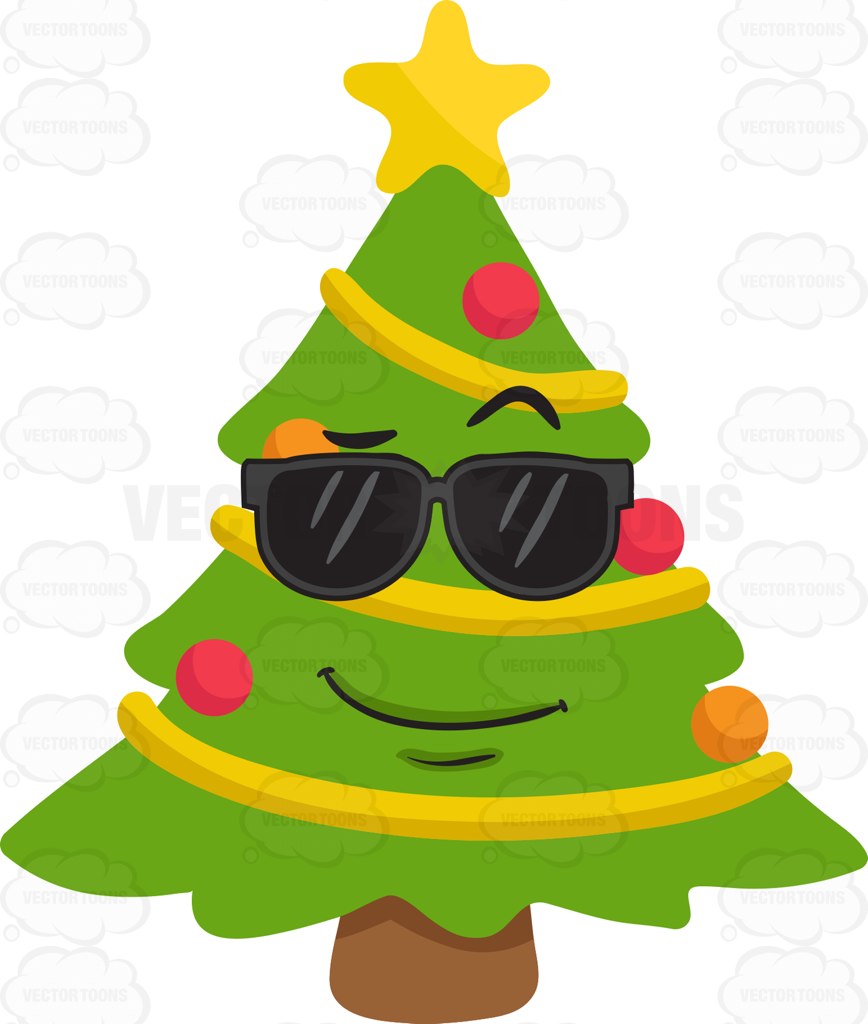 868x1024 A Cool Looking Christmas Tree Cartoon Clipart Vector Toons
