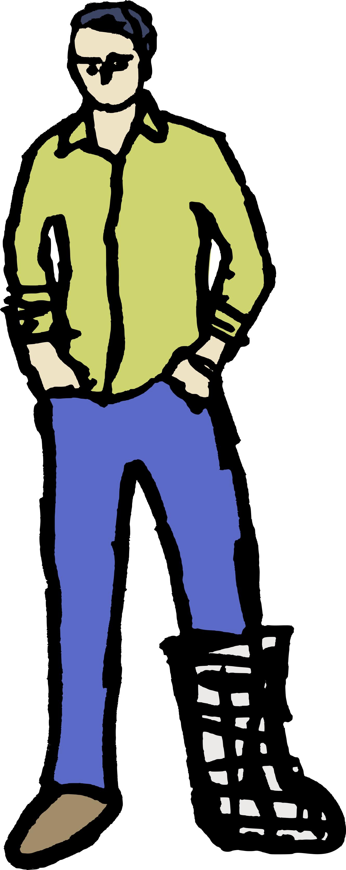 1331x3341 Cool Man In A Cast Clipart