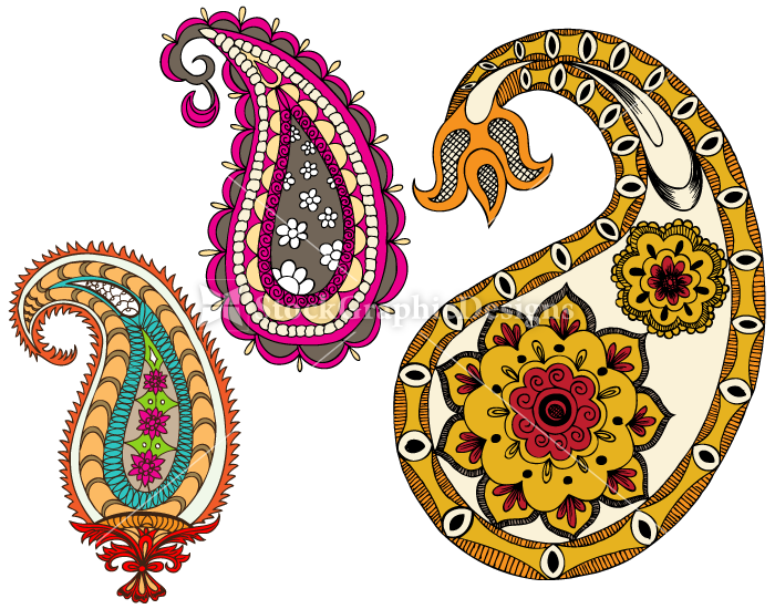 700x550 Indian Paisley Designs Clip Art