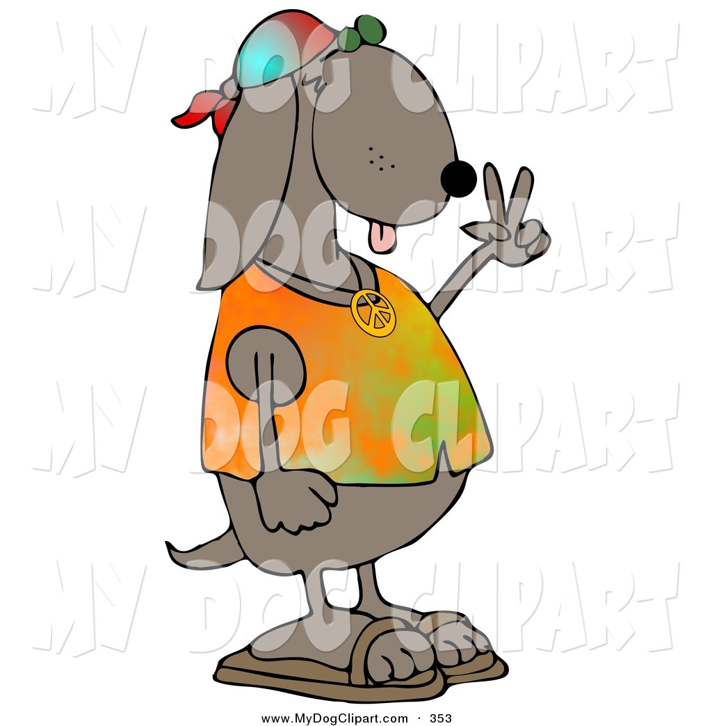 1024x1044 Clip Art Of A Cool Brown Hippy Pet Dog In A Tye Die Shirt