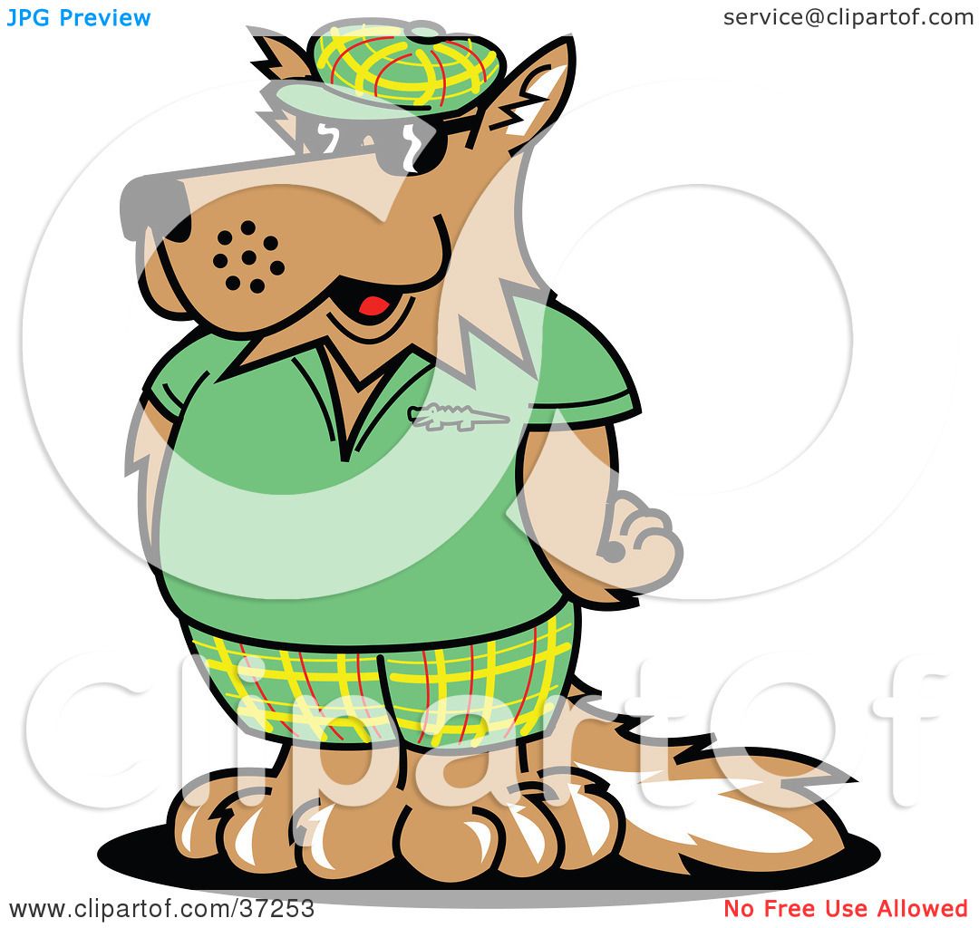 1080x1024 Clipart Illustration Of A Cool Dog In Green Golf Clothes By Andy
