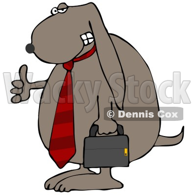 400x400 Clipart Illustration Of A Cool Dog Wearing A Red Business Tie