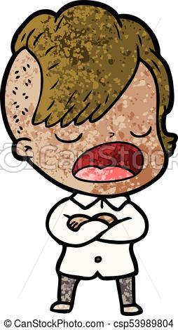 254x470 Cartoon Cool Hipster Girl Talking.