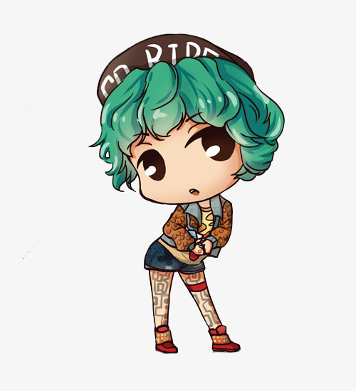 500x550 Trend Girl, Green Hair, Cool, Pose Pose Png Image And Clipart