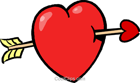 480x286 Valentines Day Heart And Arrow Royalty Free Vector Clip Art