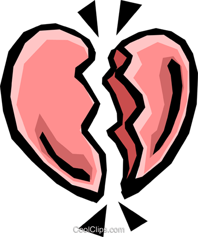 402x480 Broken Heart Royalty Free Vector Clip Art Illustration Even0325