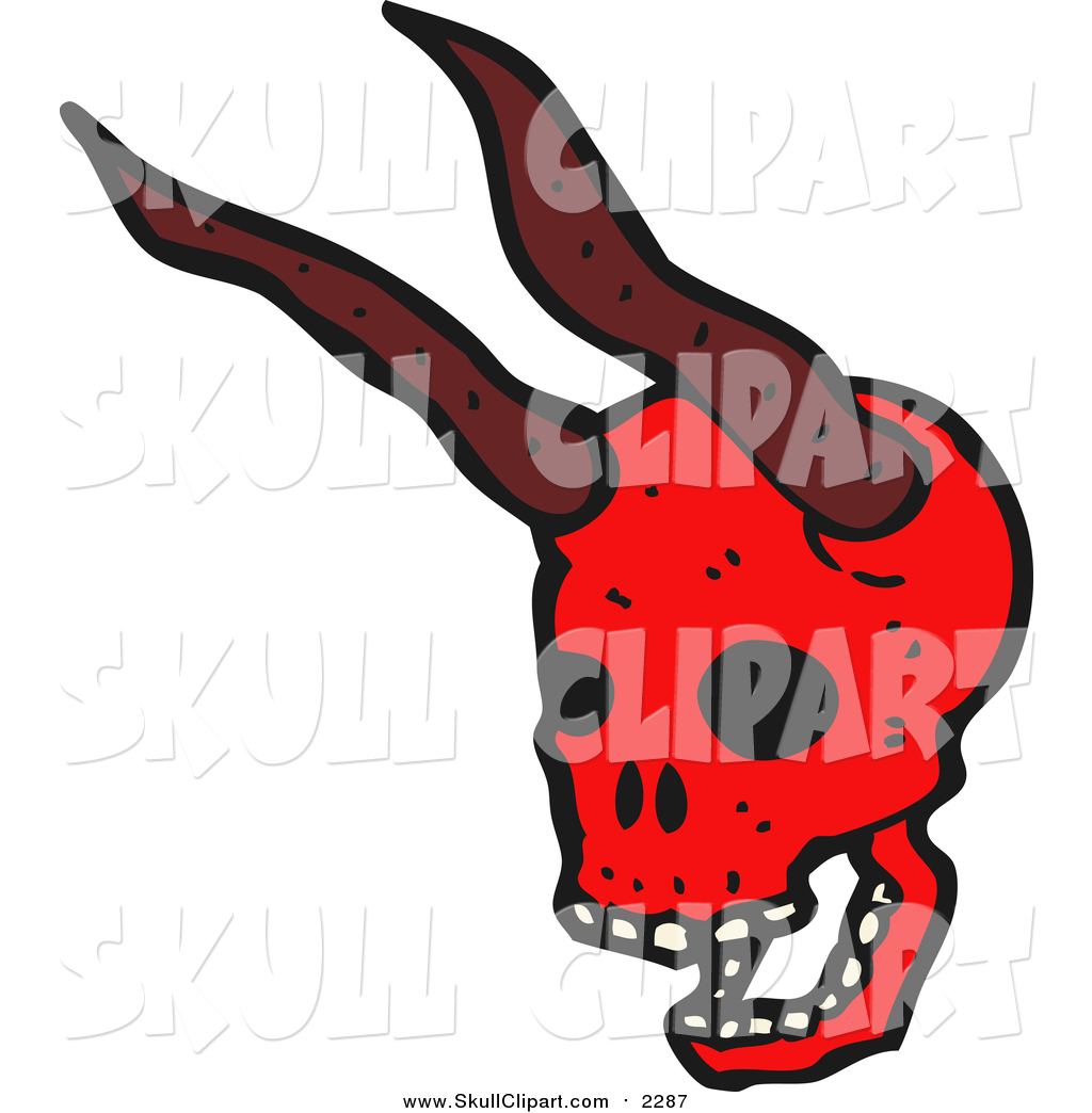 1024x1044 Vector Clip Art Of A Red Skull With Horns By Lineartestpilot