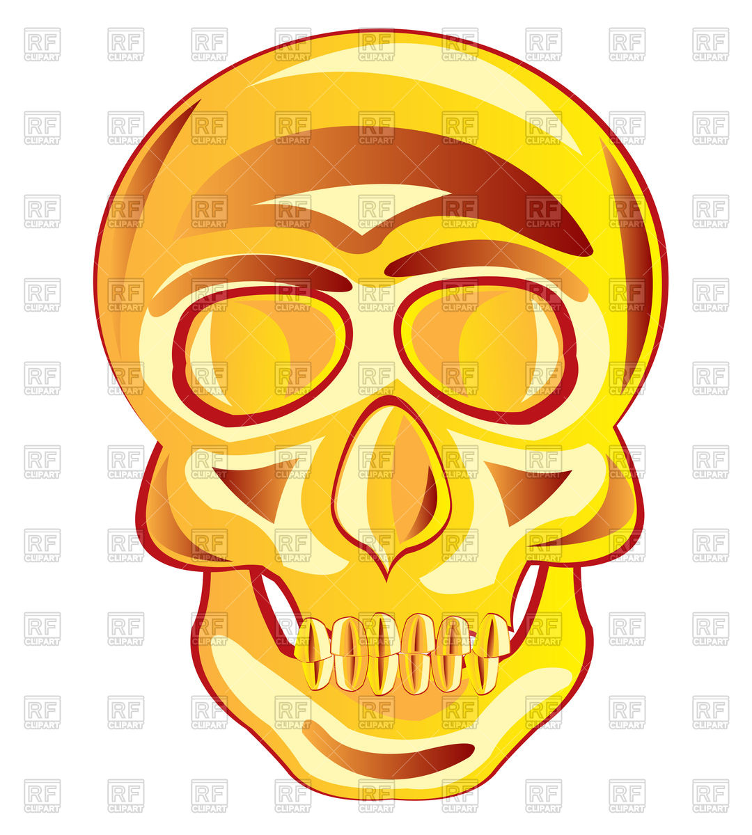 1080x1200 Gold Skull Royalty Free Vector Clip Art Image