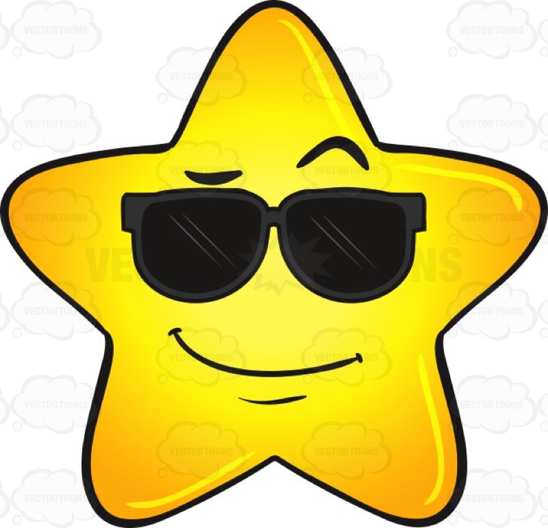 800x770 Cool Gold Star Wearing Sunglasses Emoji Cartoon Clipart Vector Toons