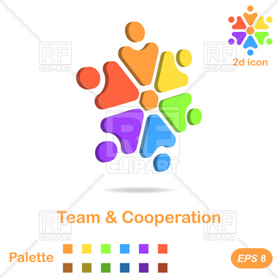 400x400 Team And Cooperation Conceptual Icon Royalty Free Vector Clip Art