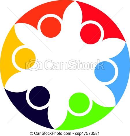 450x470 Vector Of Abstract People Cooperation. Vector Logo Design Template
