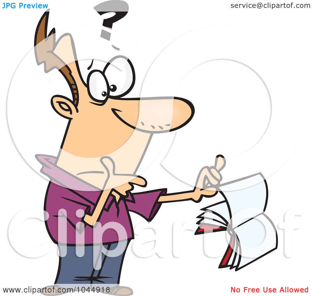 1080x1024 Royalty Free (Rf) Clip Art Illustration Of A Cartoon Confused Man